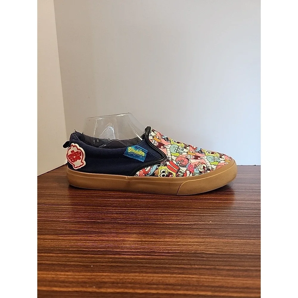 Ground Up SpongeBob Womens Sz 8.5 SquarePants Slip On Skate Shoe Krusty Krab - Picture 2 of 9